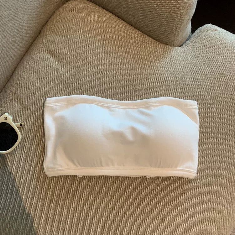 Sorelle Back Criss-Cross Built-In Bra Tube Top