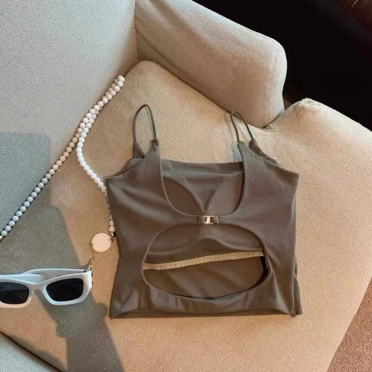 Vanta Back Cut Out Built-in Bra Camisole