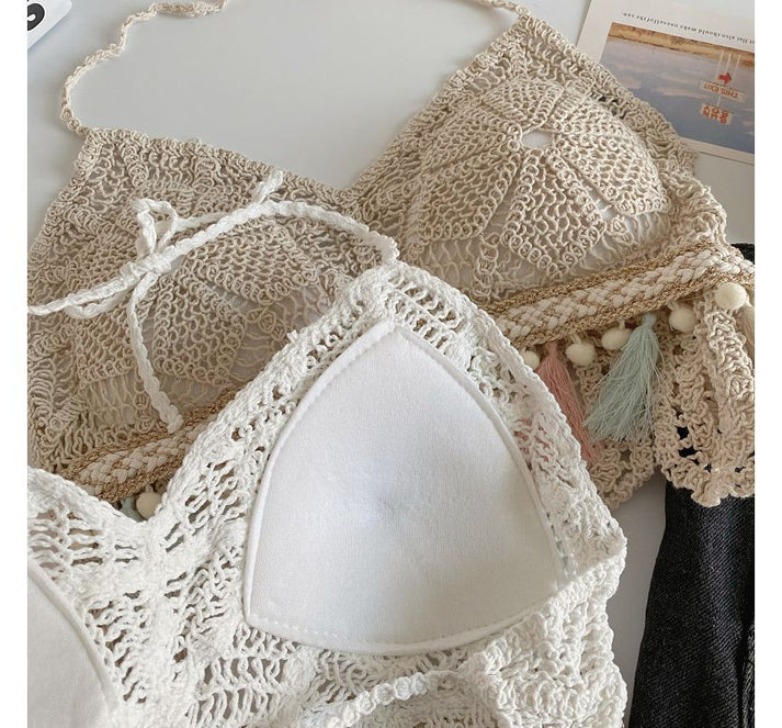 Boho Tassel Crochet Knit Bralette
