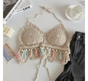 Boho Tassel Crochet Knit Bralette