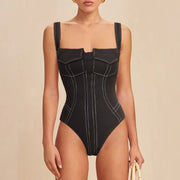 Contour Bustier Monokini and Wide-Leg Pant Set