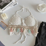 Boho Tassel Crochet Knit Bralette