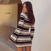 Wave-Pattern Beach Cover-Up Dress