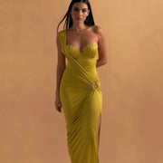 Golden Glow Structured Monokini & Dress Cover-Up Set