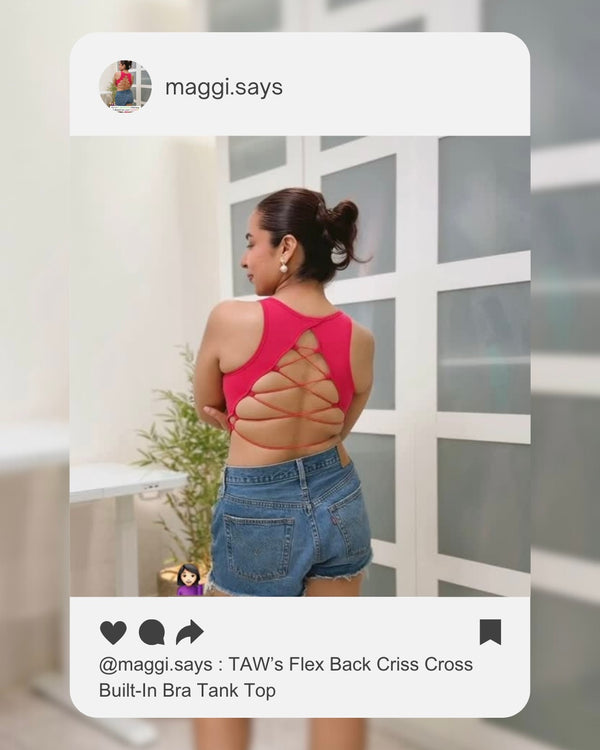 Flex Back Criss Cross Built-In Bra Tank Top