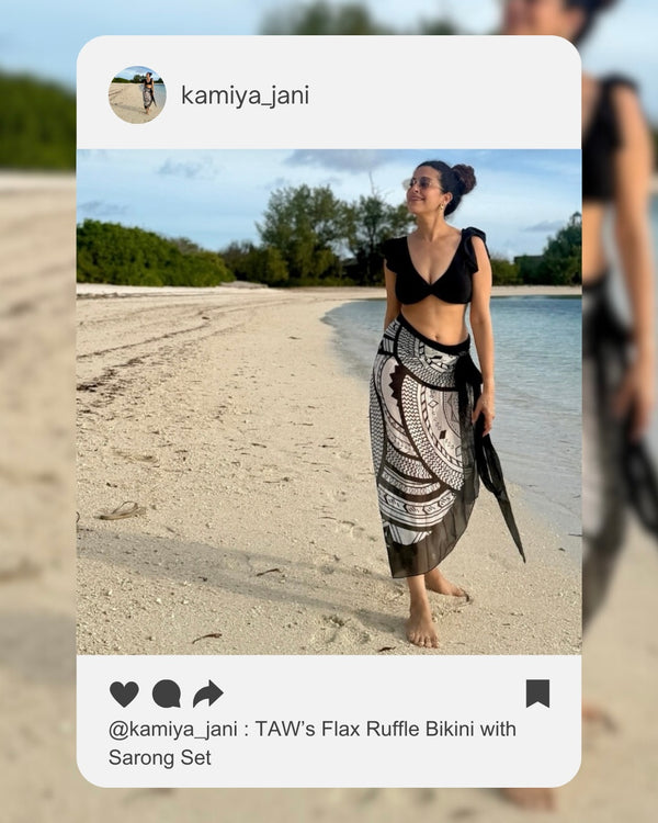 Flax Ruffle Bikini with Sarong Set