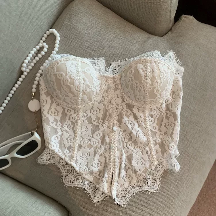 Bella Lace Built-in Bra Bustier Top