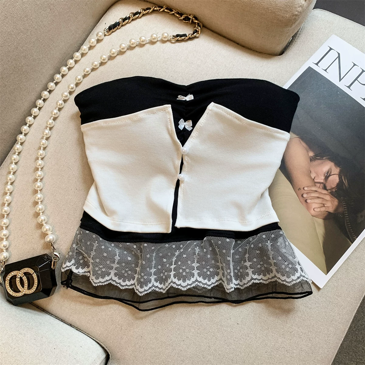 Lace Luxe Built-in Bra Tube Top