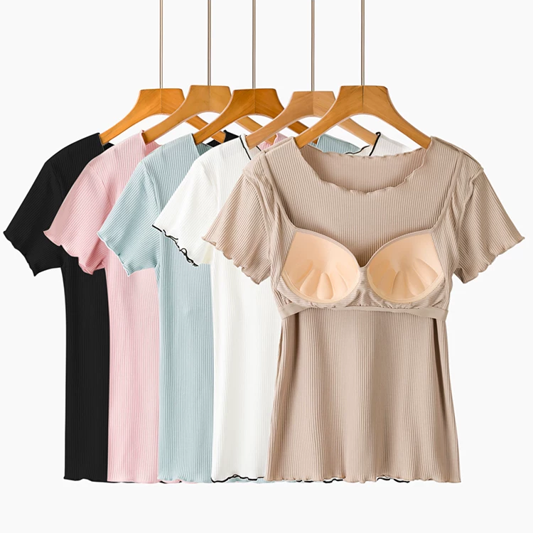 Nova Ribbed Built-in Bra Top