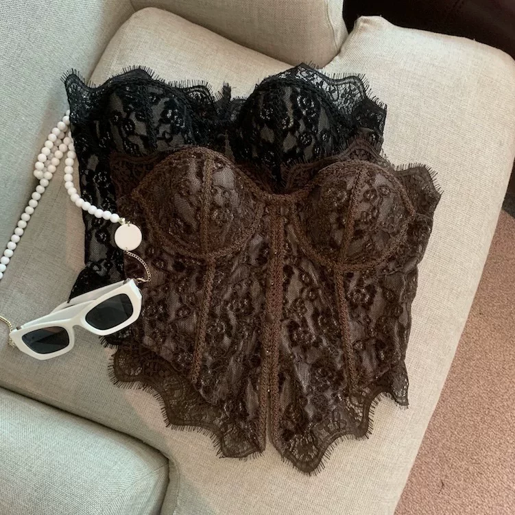 Bella Lace Built-in Bra Bustier Top