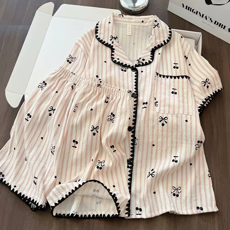 Noir Ribbon Padded Nightsuit Set