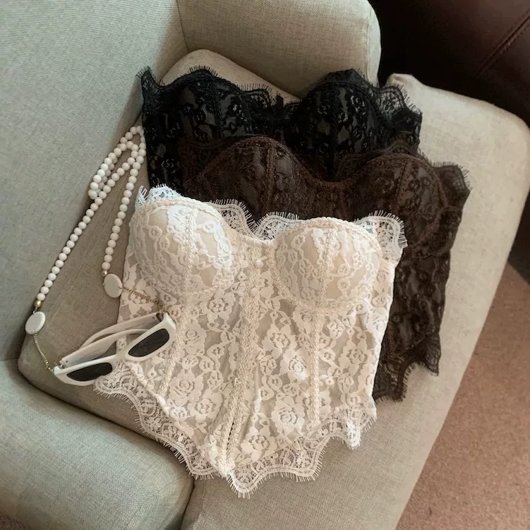 Bella Lace Built-in Bra Bustier Top