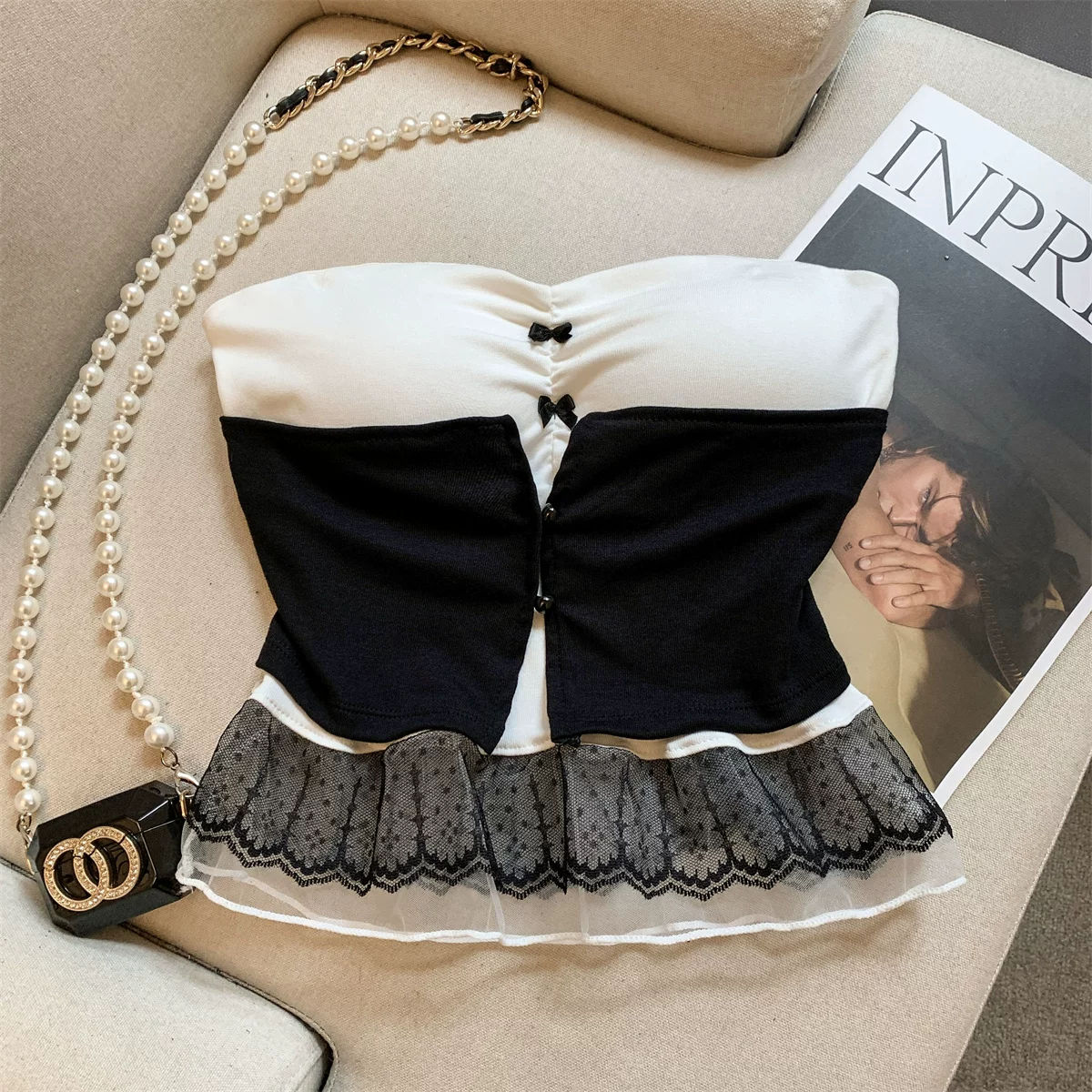 Lace Luxe Built-in Bra Tube Top