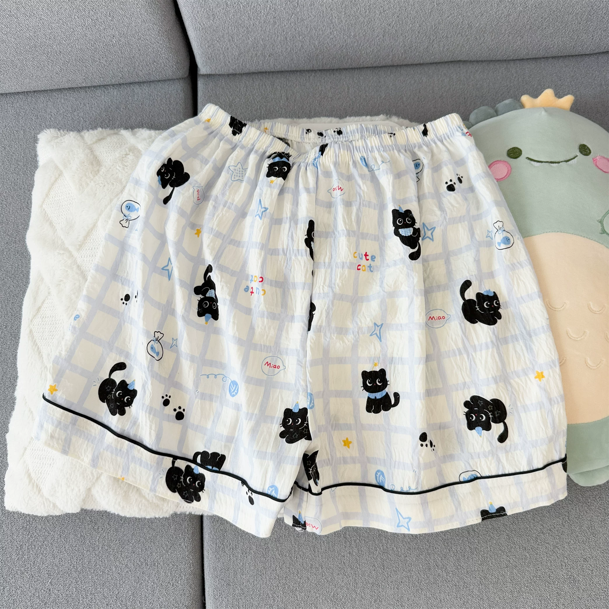 Black Whiskers Padded Nightsuit set
