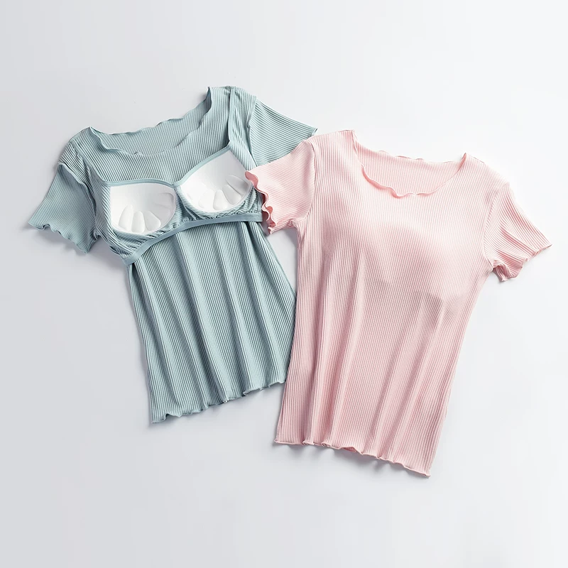 Nova Ribbed Built-in Bra Top