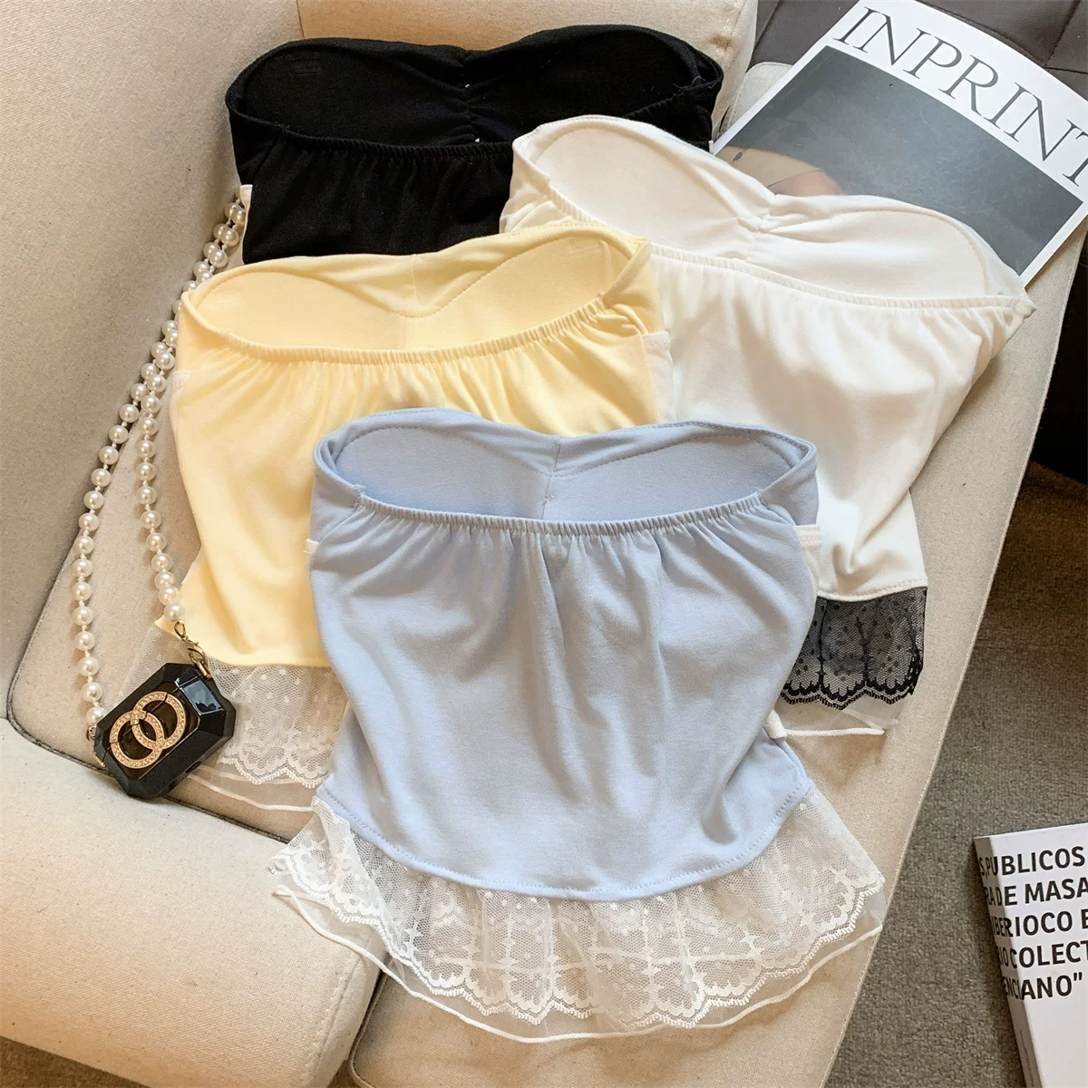 Lace Luxe Built-in Bra Tube Top