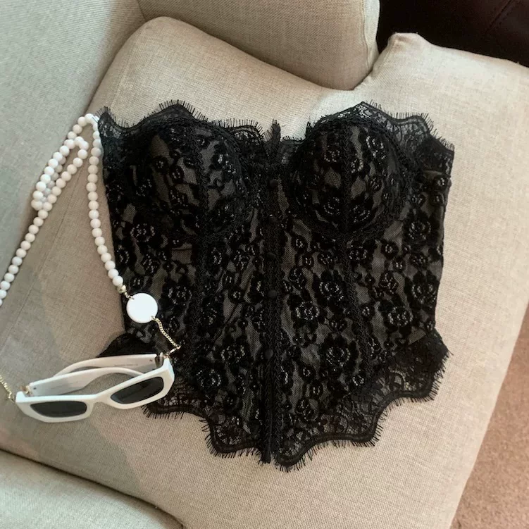 Bella Lace Built-in Bra Bustier Top