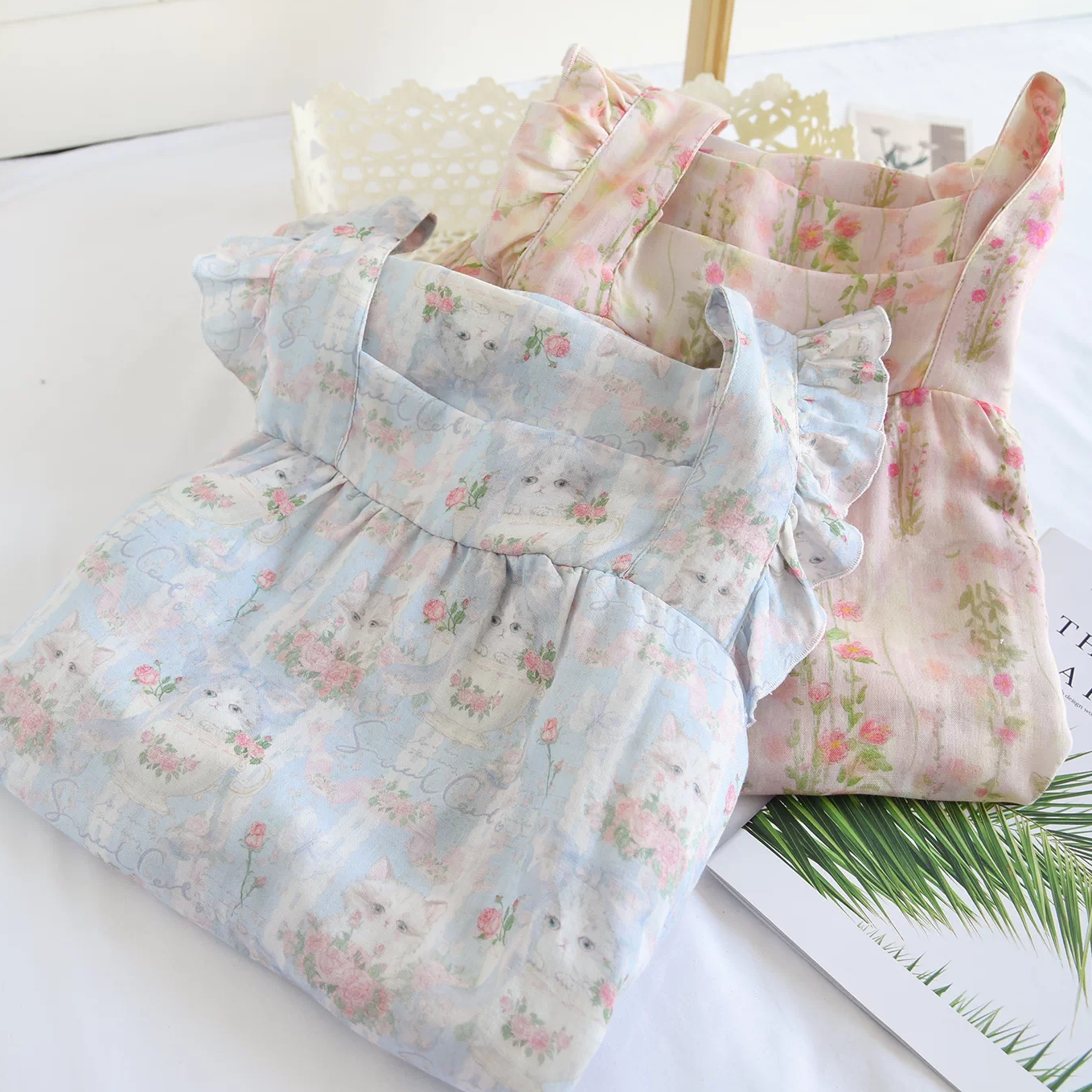 Cottage Garden Ruffle Padded Night Dress