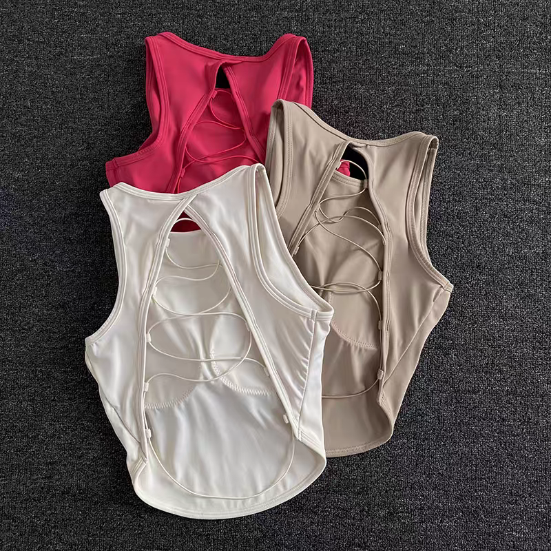 Flex Back Criss Cross Built-In Bra Tank Top