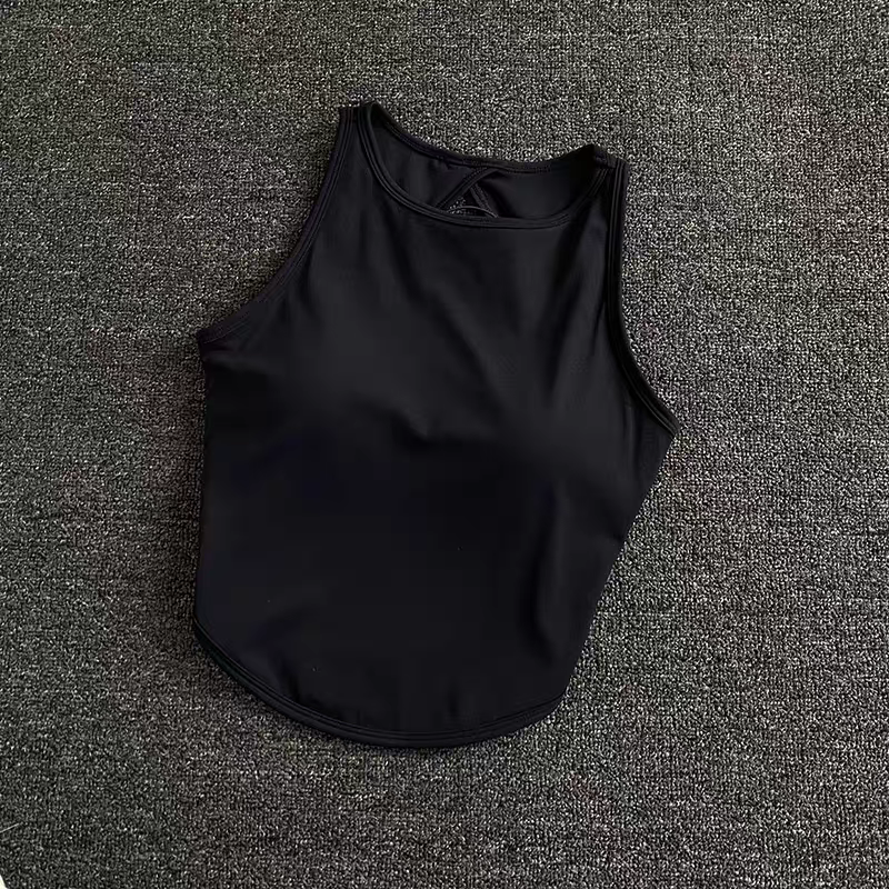 Flex Back Criss Cross Built-In Bra Tank Top