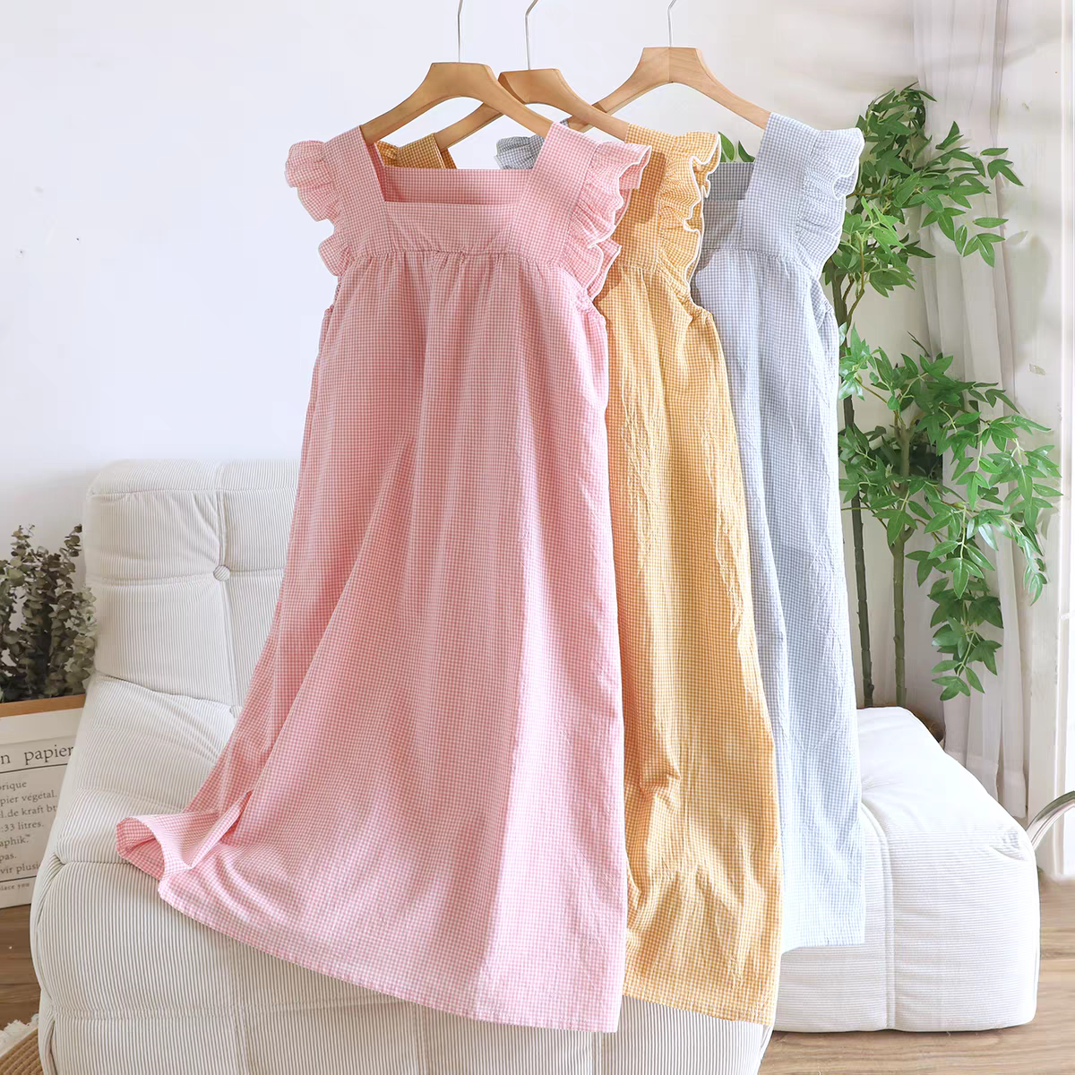 Sunny Gingham Padded Night Dress