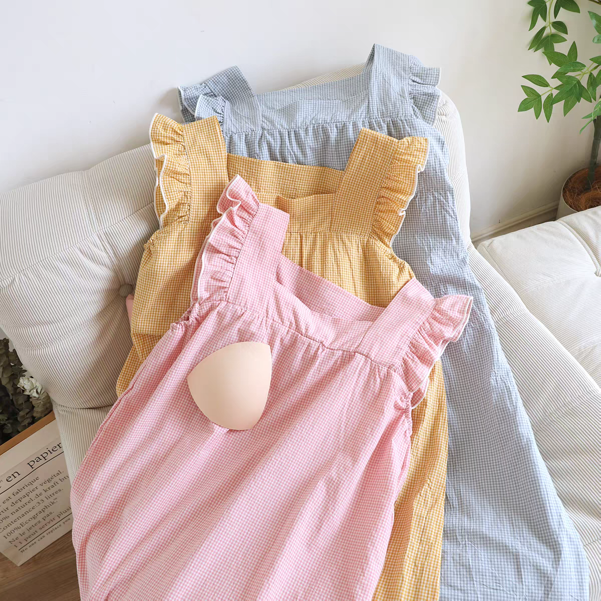Sunny Gingham Padded Night Dress
